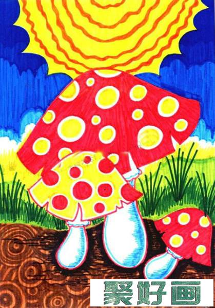 儿童画蘑菇的画法基础教程
