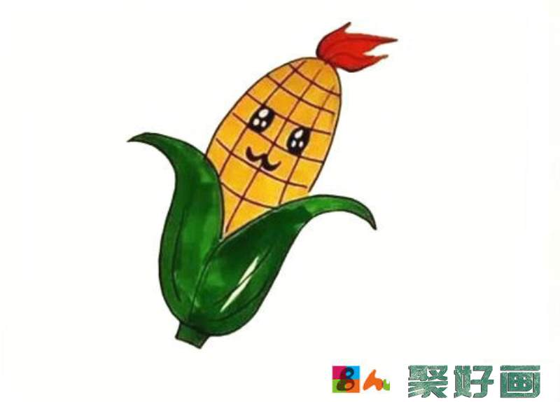 儿童画玉米教程