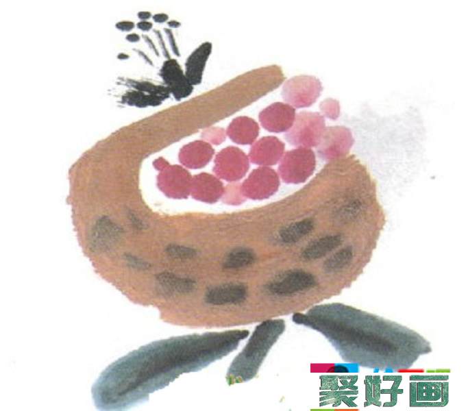 儿童国画速成技法：石榴的画法