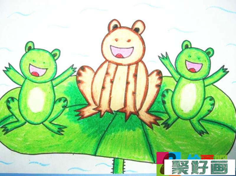 青蛙儿童蜡笔画怎么画