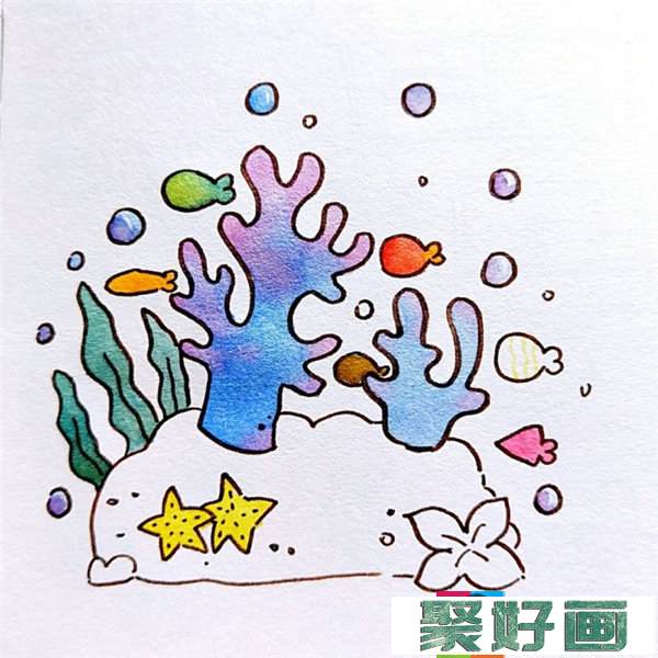 珊瑚儿童画教程