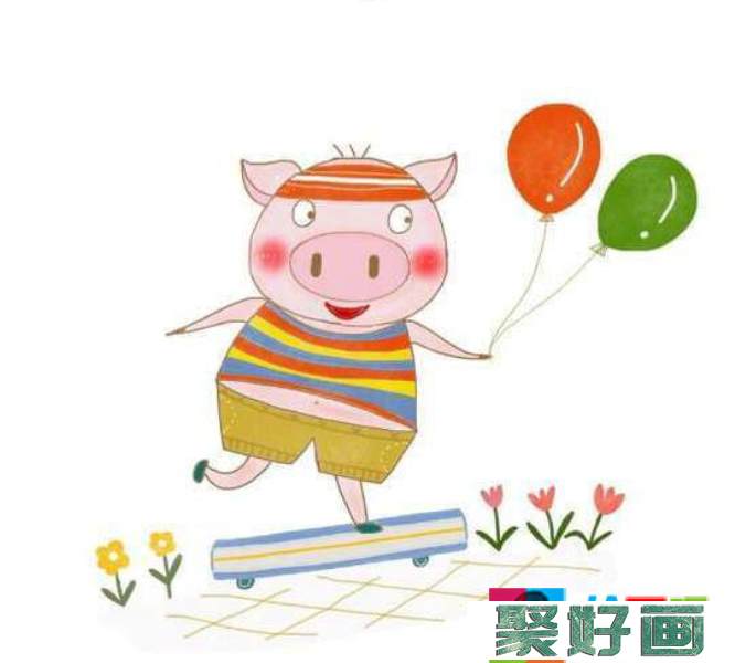 可爱的小猪儿童画教程