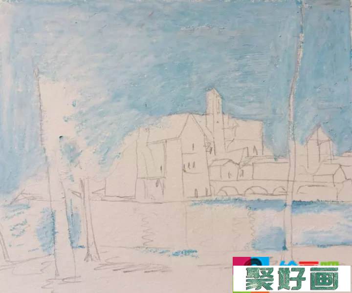 简易油画棒风景画教程