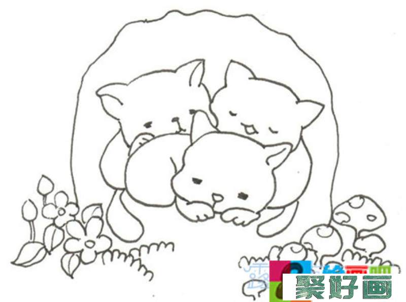 儿童画小猫教程