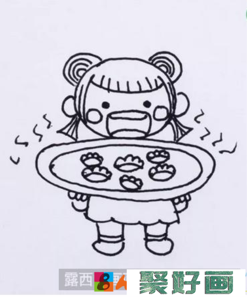 吃饺子儿童画