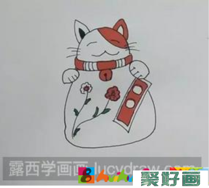 招财猫儿童画