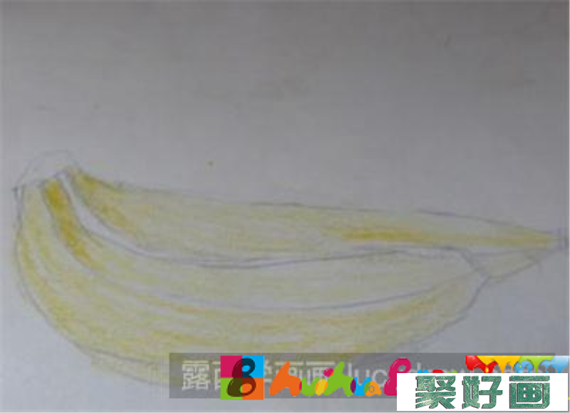 用油画棒画根香蕉
