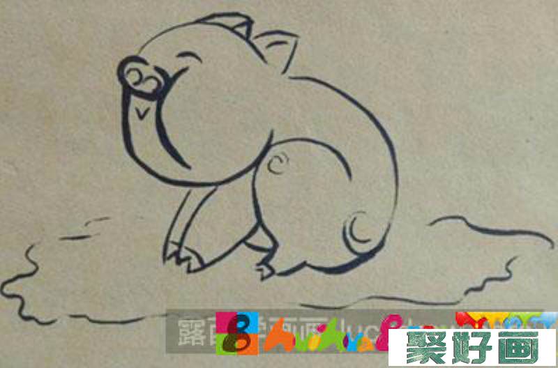 儿童画教程：小猪怎么画
