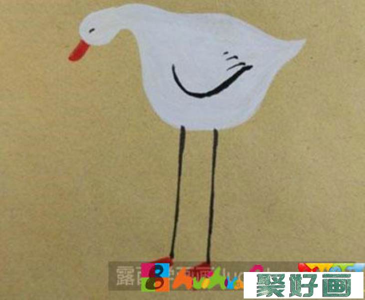 儿童画教程：教你画一只捕鱼的鸟