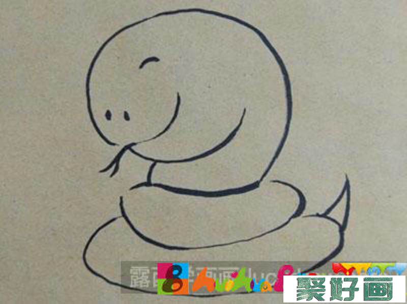 儿童画教程：怎么画卡通蛇