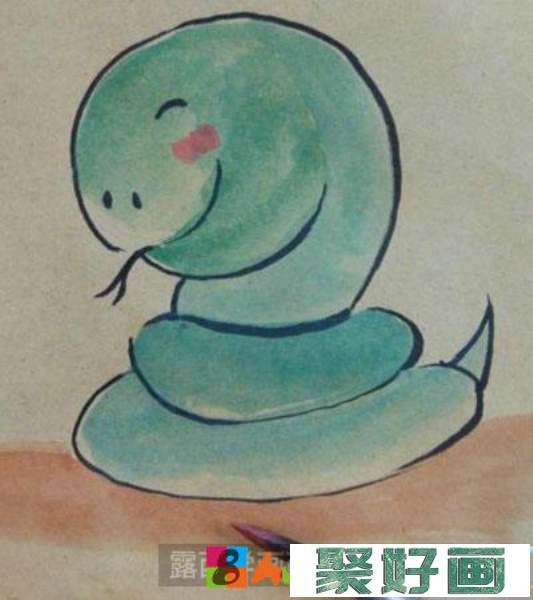 儿童画教程：怎么画卡通蛇