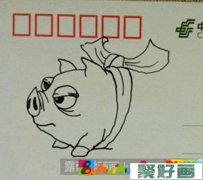 怎么画儿童画小猪