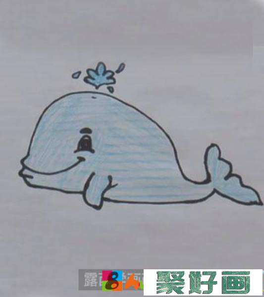 教你画儿童画鲸鱼