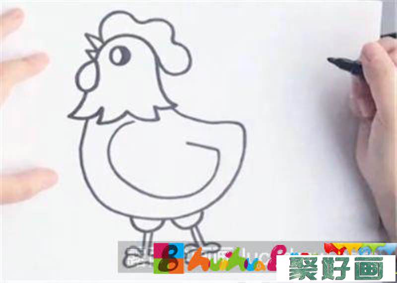 儿童画大公鸡怎么画