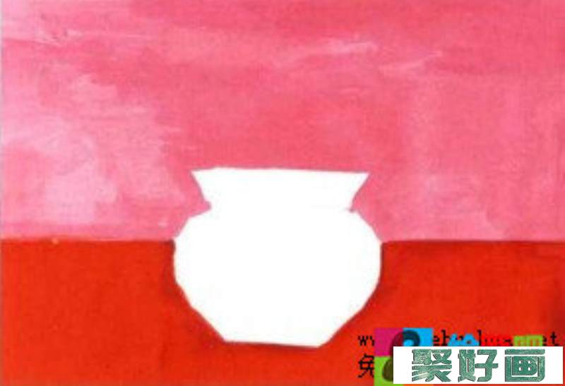 学画画小花盆儿童水粉画步骤1