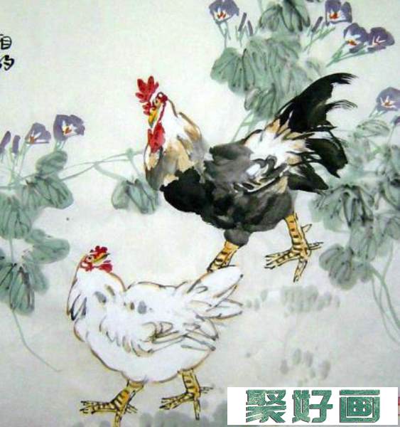 鸡的中国画作品