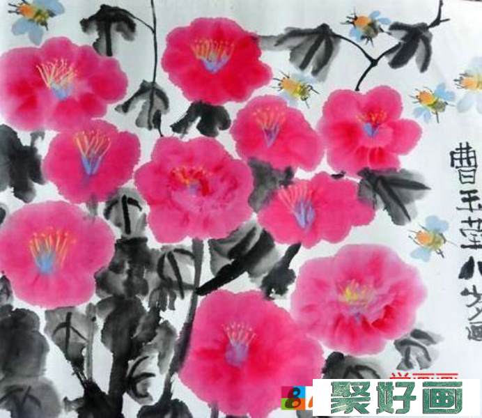 获奖儿童国画作品-牵牛花开了