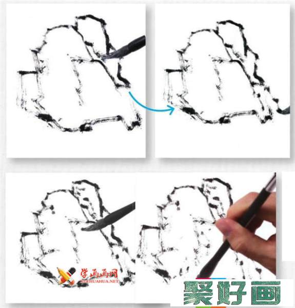 山水画基础技法：山石的画法及皴法详解(9)