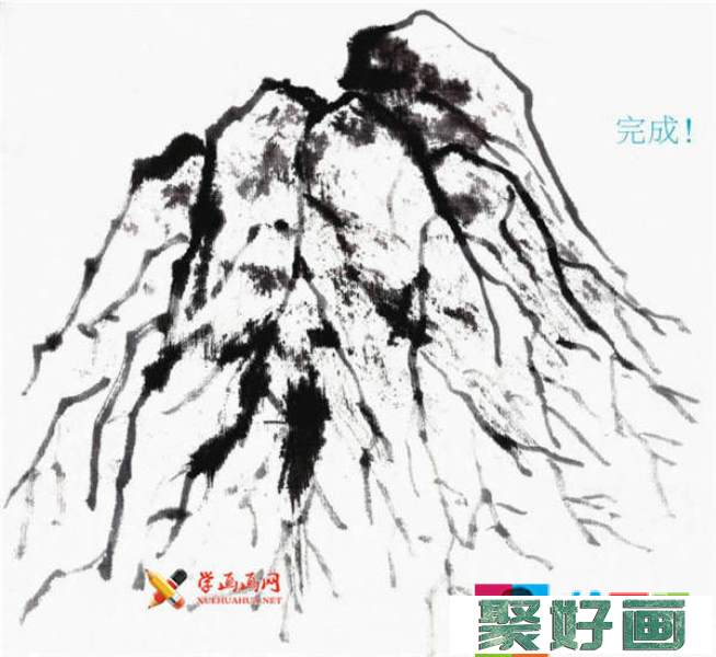 山水画基础技法：山石的画法及皴法详解(56)