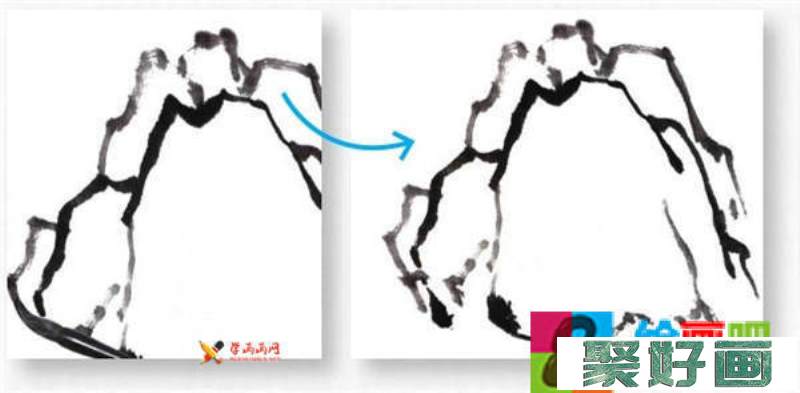 山水画基础技法：山石的画法及皴法详解(58)