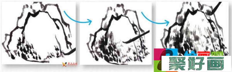 山水画基础技法：山石的画法及皴法详解(60)