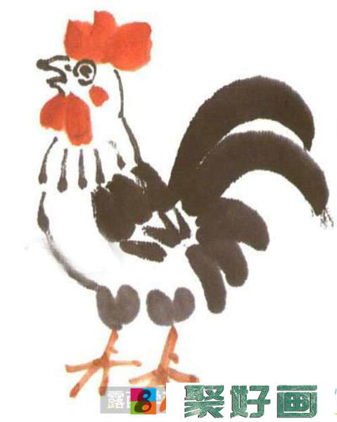 国画教程：怎么绘制公鸡
