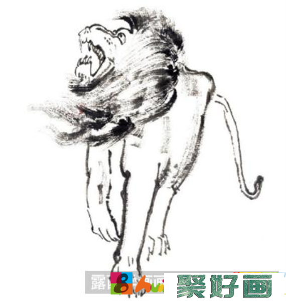 国画教程：狮子的画法