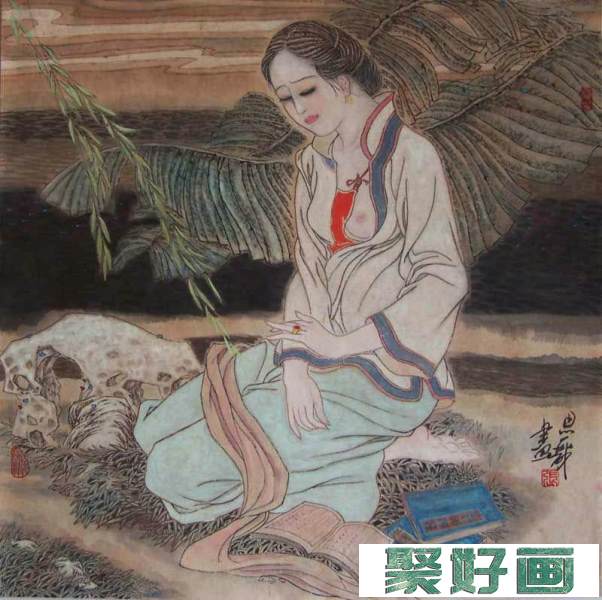 张思俭清末仕女画作品