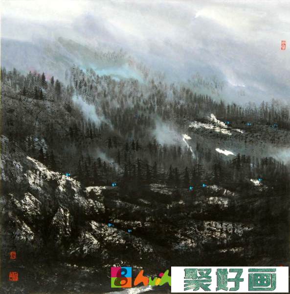 湖北董继宁中国画山水作品