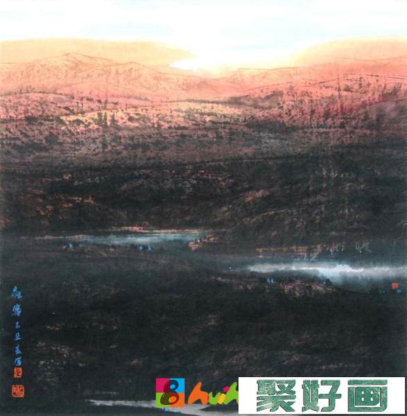 湖北董继宁中国画山水作品