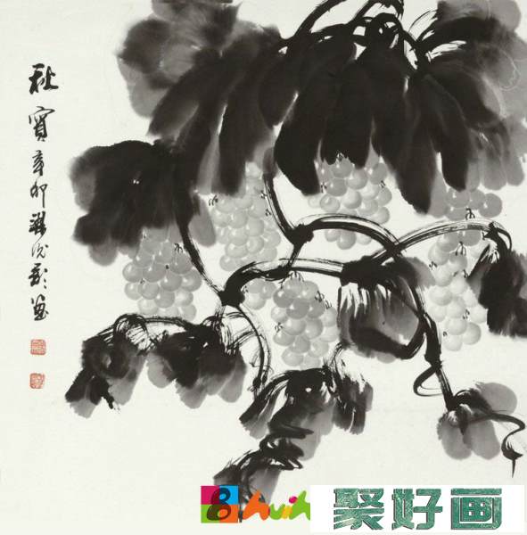 梁光彩中国画葡萄作品欣赏