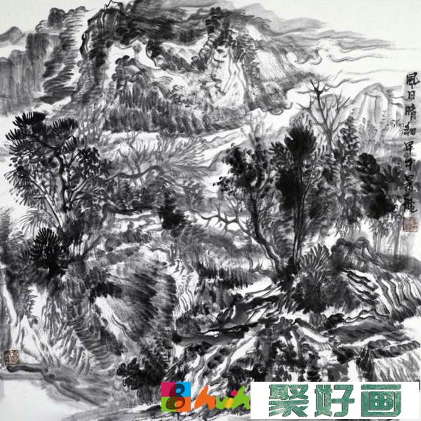 颜景龙中国画水墨山水作品欣赏