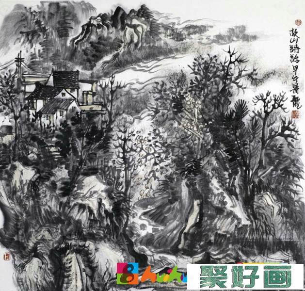 颜景龙中国画水墨山水作品欣赏