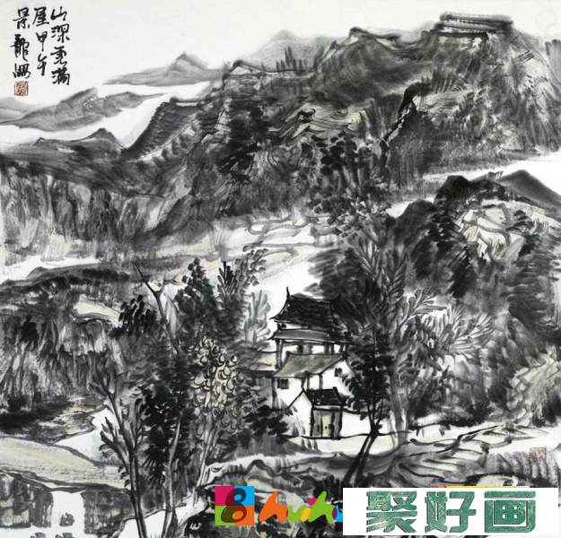 颜景龙中国画水墨山水作品欣赏