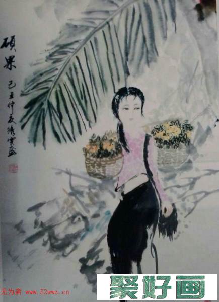 丁绣雯女画家花鸟人物画作品欣赏