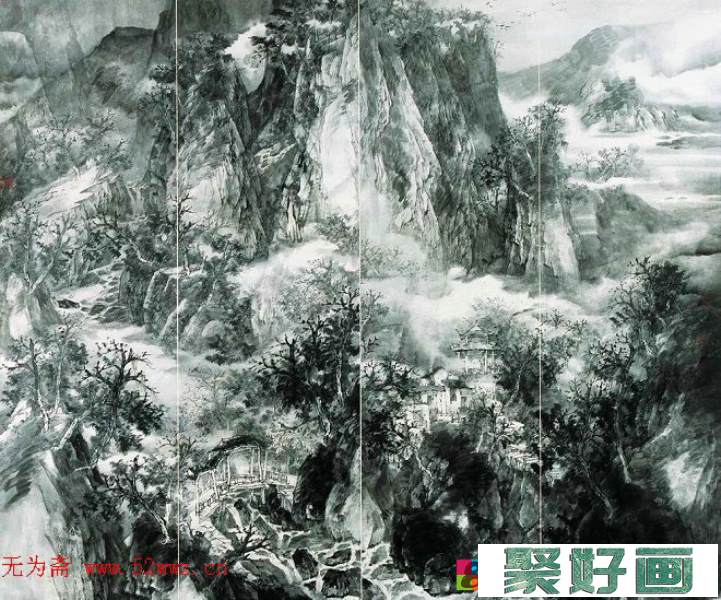 国画家茹峰请国画山水作品欣赏