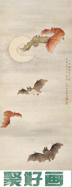 晚清宫廷画师之首屈兆麟中国画作品欣赏