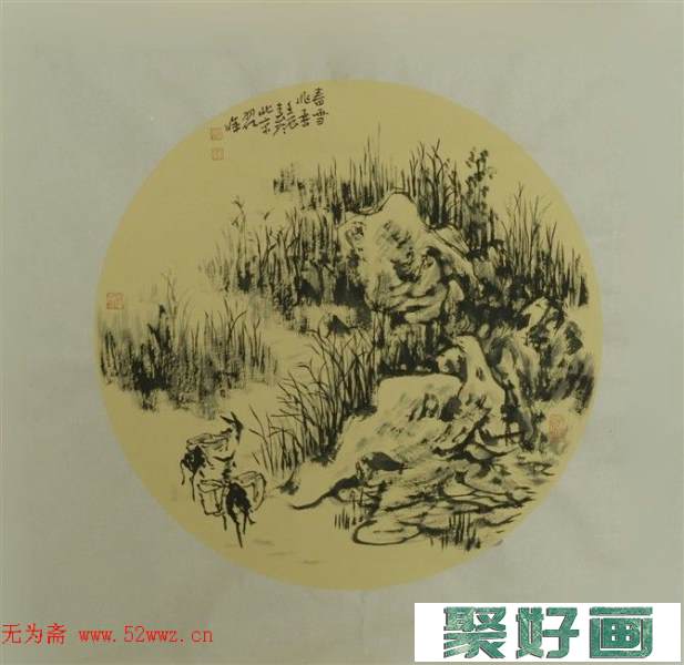 翟晖扇面中国画作品欣赏