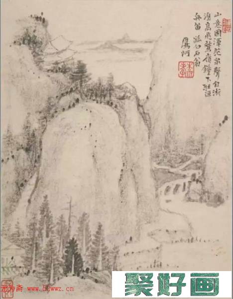 清代画家戴本孝中国画山水册页作品欣赏