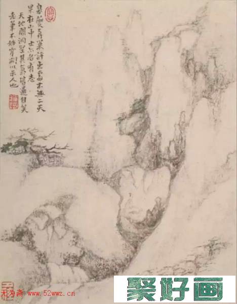 清代画家戴本孝中国画山水册页作品欣赏