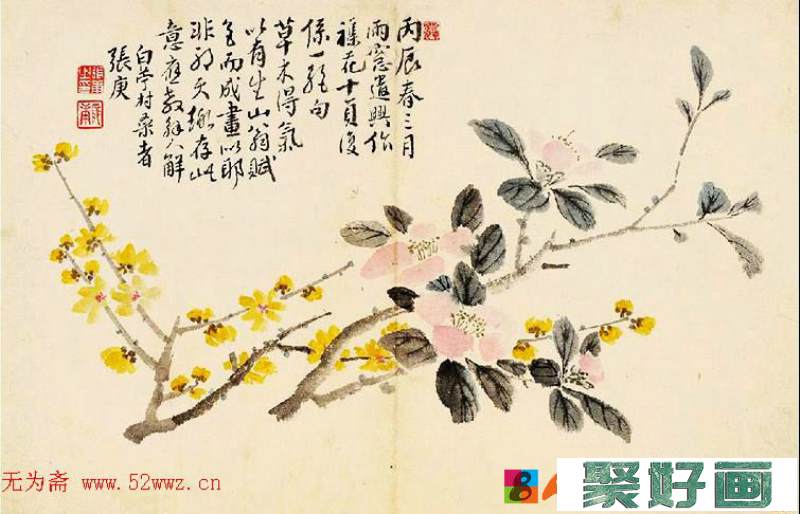 清代张庚绘画作品欣赏《花卉册》