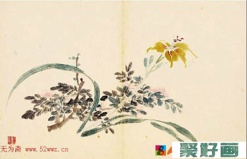 清代张庚绘画作品欣赏《花卉册》