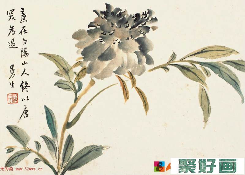 中国清代陈鸿寿彩墨画欣赏《花卉册》