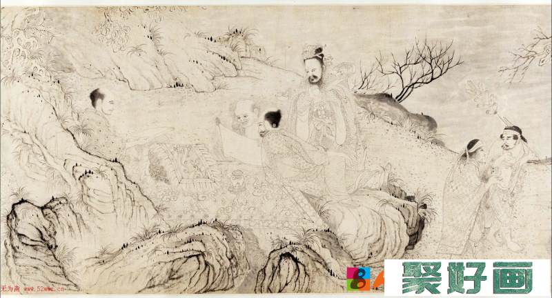 清代石涛人物绘画《十六罗汉图》