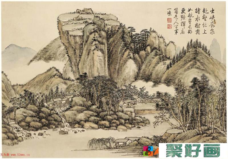 清代方综绘画山水册页十开