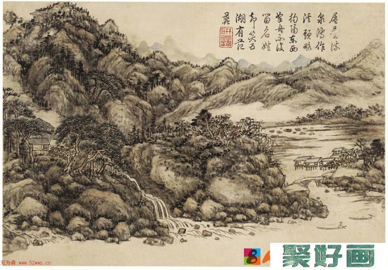 清代方综绘画山水册页十开