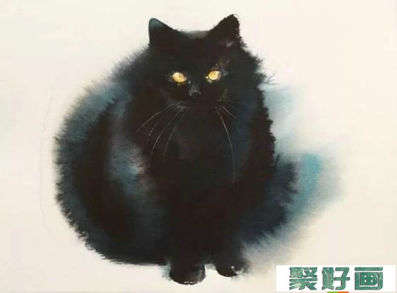 一组水墨画猫咪作品欣赏