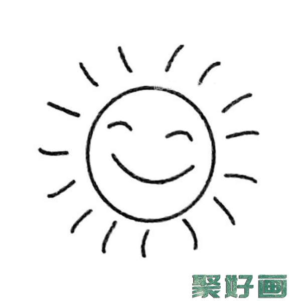 太阳简笔画的画法步骤图解