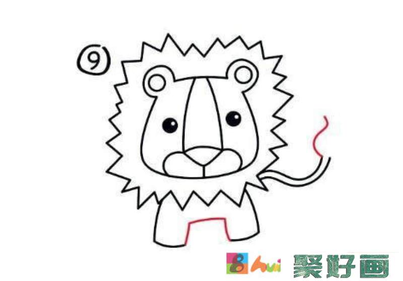 简笔画狮子的画法步骤图片