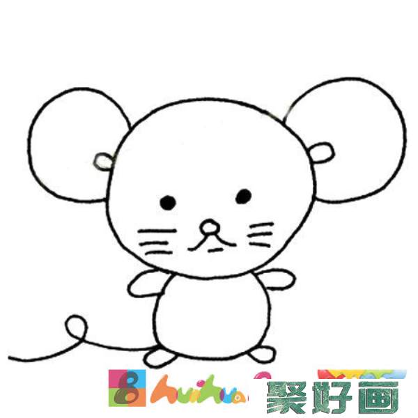 可爱的小老鼠简笔画画法步骤图片